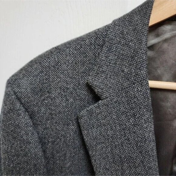 Brooks Brothers 346 Blazer Men 46R 48R Gray Wool 2 Button Vent Lined Dry Cleaned - Picture 10 of 10